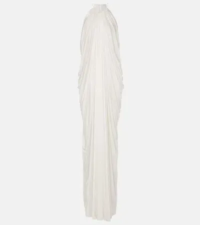 Tom Ford Halterneck Jersey Gown In Weiss