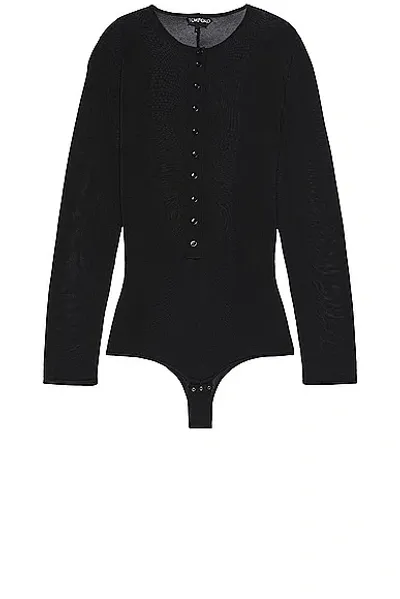 Tom Ford Henley Bodysuit In Black