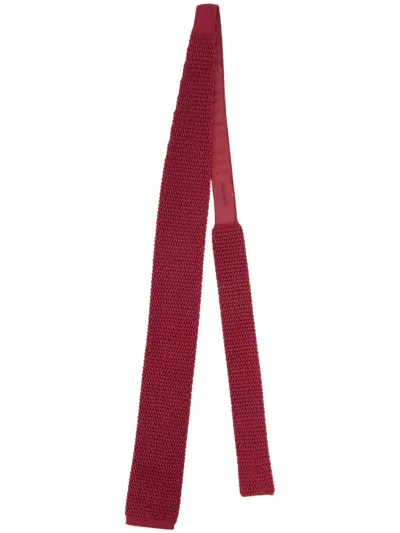 Tom Ford Knitted Silk Tie In Red