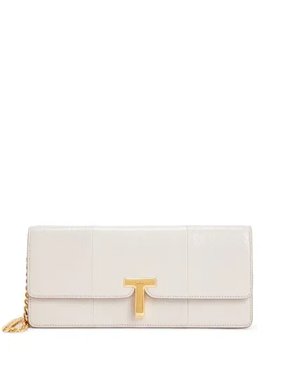 Tom Ford Leather Clutch Bag In 白色