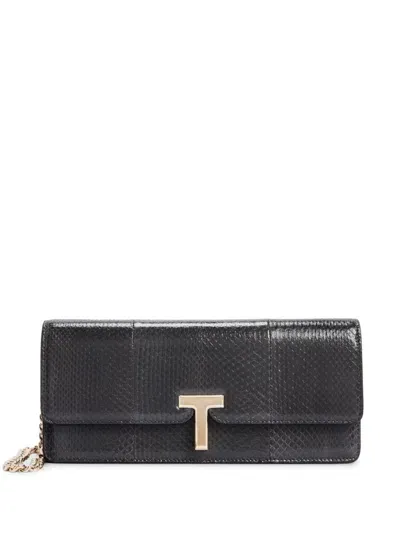 Tom Ford Leather Clutch Bag In 灰色