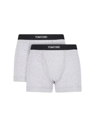 Tom Ford Logo Boxer Set In Grey