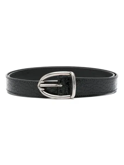 Tom Ford Logo-engraved Belt In Black