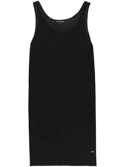 Tom Ford Logo-plaque Tank Dress In Schwarz