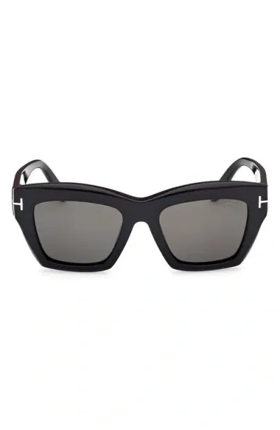 Tom Ford Luna 52mm Butterfly Sunglasses In Black