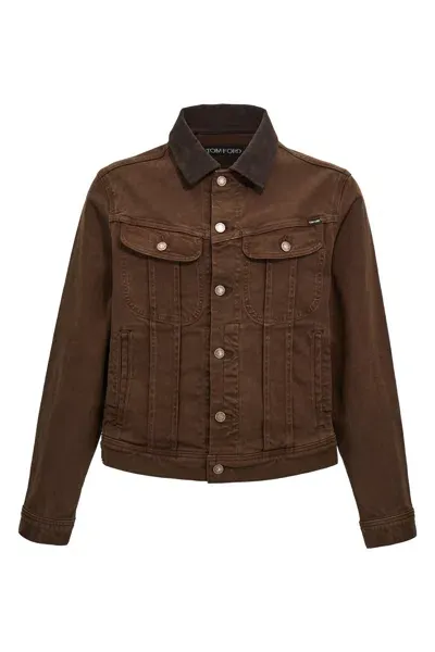 Tom Ford Denim Jacket In Brown