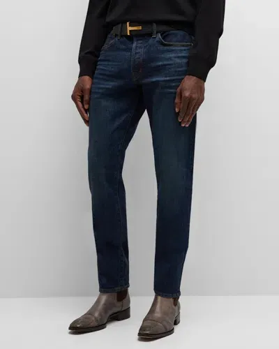 Tom Ford Men's Rinsed Selvedge Slim-fit Jeans In Dark Indig