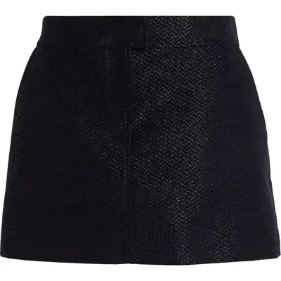 Tom Ford Metallic Bouclé Miniskirt In Combo Black/blue