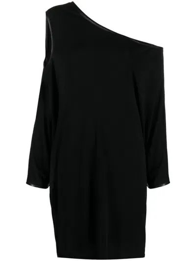 Tom Ford One-shoulder Midi Dress In Black