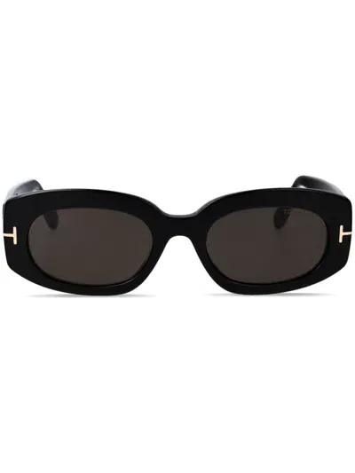 Tom Ford Oval-frame Sunglasses In 黑色