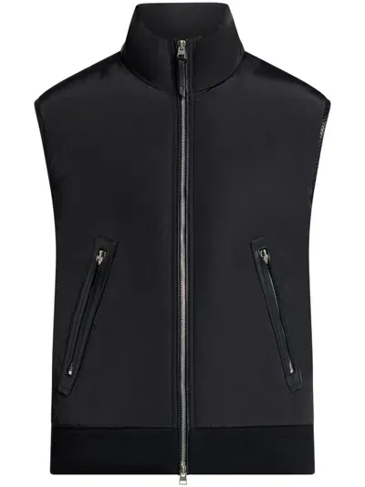 Tom Ford Padded Knited Gilet In Black