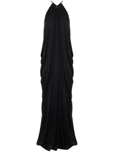 Tom Ford Pleated Maxi Dress In Black