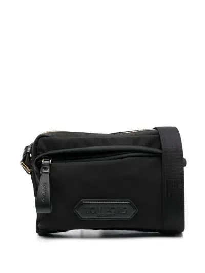 Tom Ford Recycled Nylon Mini Messenger In Black