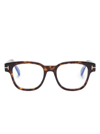 Tom Ford Brille Mit Rundem Gestell In Braun