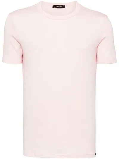 Tom Ford Round-neck Jersey T-shirt In Pink