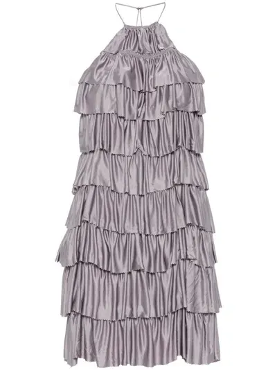 Tom Ford Ruffled Mini Dress In Purple