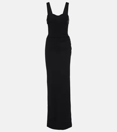 Tom Ford Side-slit Bustier Gown In Black