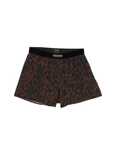 Tom Ford Silk Boxers In Animalier