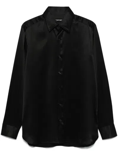 Tom Ford Silk Shirt In 黑色