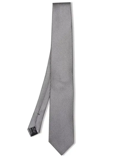 Tom Ford Silk Tie 8cm In Black And White