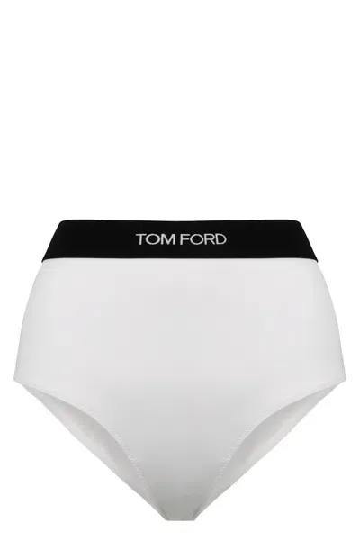 Tom Ford Slip With Logoed Elastic Band In White