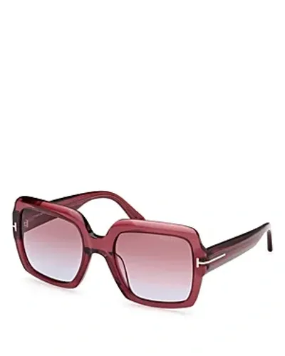 Tom Ford Square Sunglasses, 54mm In Red/pink Gradient