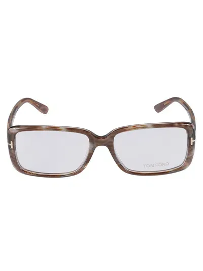 Tom Ford Stripe Effect Frame Glasses In 059