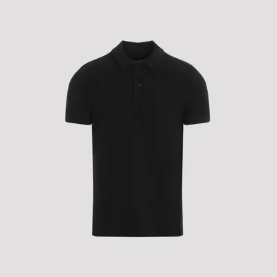 Tom Ford Tennis Piquet Polo Shirt In Black