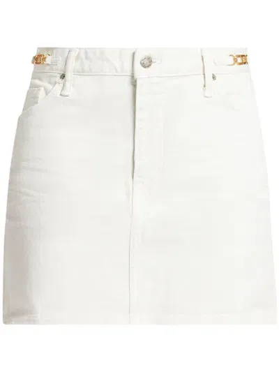 Tom Ford Twill Denim Mini Skirt In White