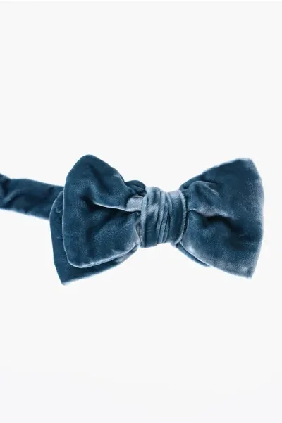 Tom Ford Velvet Bow-tie In Blue