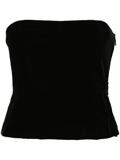 Tom Ford Velvet Strapless Corset In Black