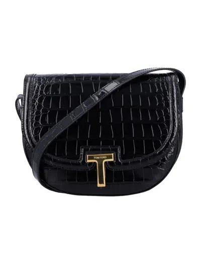 Tom Ford Wallis Round Bag In Black