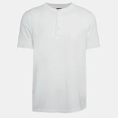 Pre-owned Tom Ford White Jersey Buttoned Crew Neck T-shirt Xxl