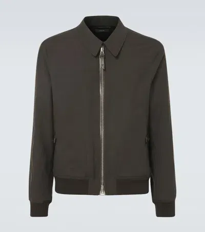 Tom Ford Wool And Silk-blend Blouson In Brown