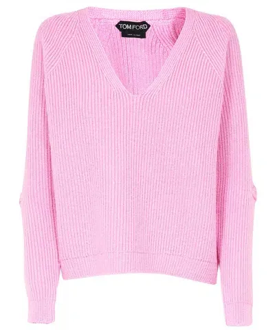 Tom Ford Wool Blend Sweater In Pink