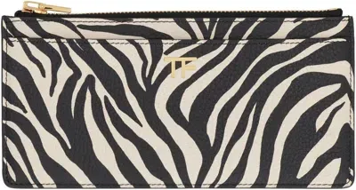 Tom Ford Zebra Printed Zipped Card Holder In Multi