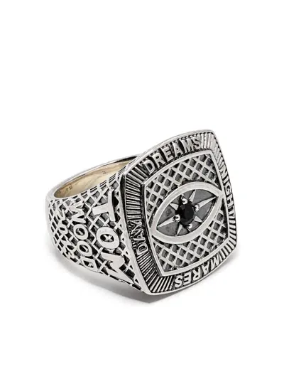 Tom Wood Championship Black Eye Signet Ring In シルバートーン