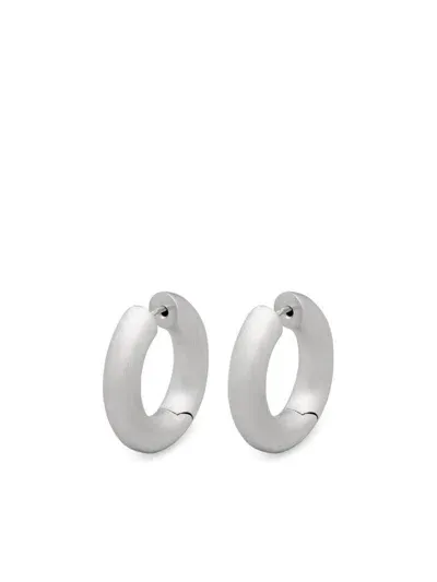 Tom Wood Chunky Hoops Satin Earrings In 银色