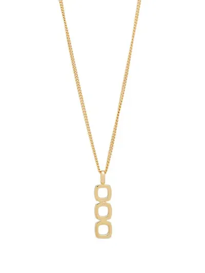 Tom Wood Cushion Pendant Necklace In Gold