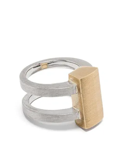 Tom Wood 9k Yellow Gold And Recycled Silver Vault Shield Ring In ゴールドトーン