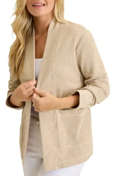 Tommy Bahama Aruba Open Front Cardigan In Oatmeal Heather