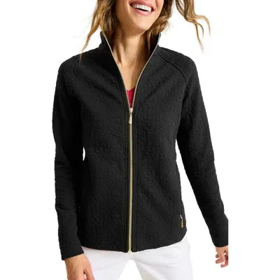 Tommy Bahama Aruba Purrfection Animal Spot Jacquard Zip-up Jacket In Black