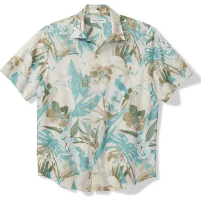 Tommy Bahama Bahama Coast Jungle Haven Floral Islandzone® Short Sleeve Button-up Shirt In Warm Mist