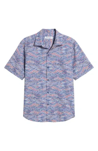 Tommy Bahama Bahama Coast Monte Rio Geo Islandzone® Short Sleeve Button-up Shirt In Summer Grey