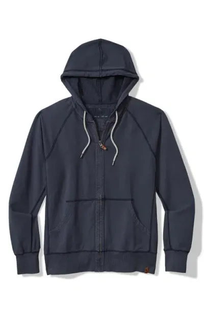 Tommy Bahama Ben & Terry Cotton Zip-up Hoodie In Ocean Deep