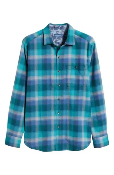 Tommy Bahama Canyon Beach Fireside Check Flannel Button-up Shirt In Seaway