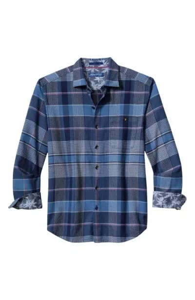 Tommy Bahama Canyon Beach Pebble Cay Flannel Button-up Shirt In Dockside Blue