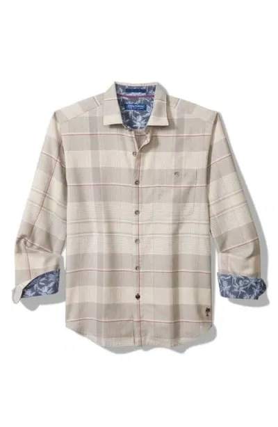 Tommy Bahama Canyon Beach Pebble Cay Plaid Button-up Shirt In Feather Down