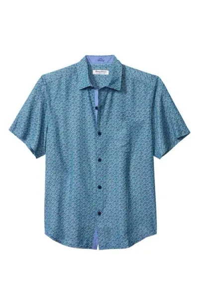 Tommy Bahama Coconut Point Beachcomber Short Sleeve Button-up Shirt In Blue Note