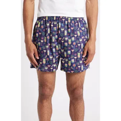 Tommy Bahama Cotton Pajama Shorts In Navy Print